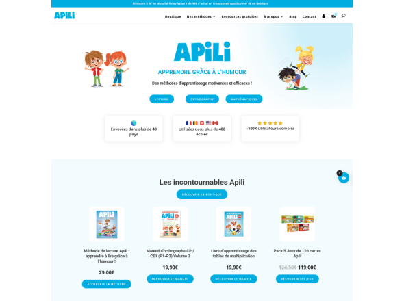 Aperçu du site Apili