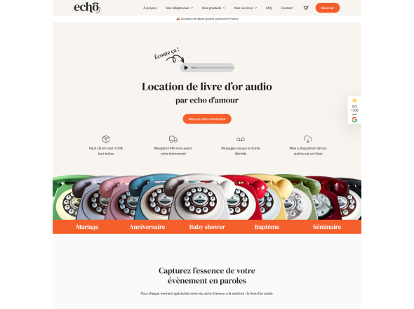 Aperçu du site Echo d'Amour