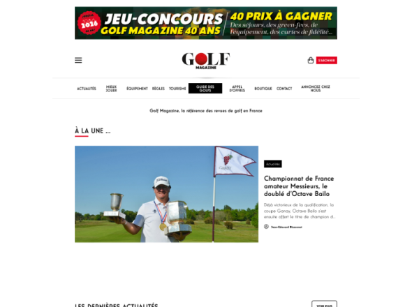 Aperçu du site Golf Magazine